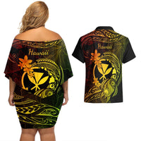 hawaii-couples-matching-off-shoulder-short-dress-and-hawaiian-shirt-turtle-mix-polynesian-plumeria-reggae-version