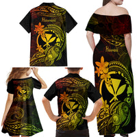 hawaii-family-matching-off-shoulder-maxi-dress-and-hawaiian-shirt-turtle-mix-polynesian-plumeria-reggae-version