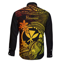 hawaii-family-matching-short-sleeve-bodycon-dress-and-hawaiian-shirt-turtle-mix-polynesian-plumeria-reggae-version