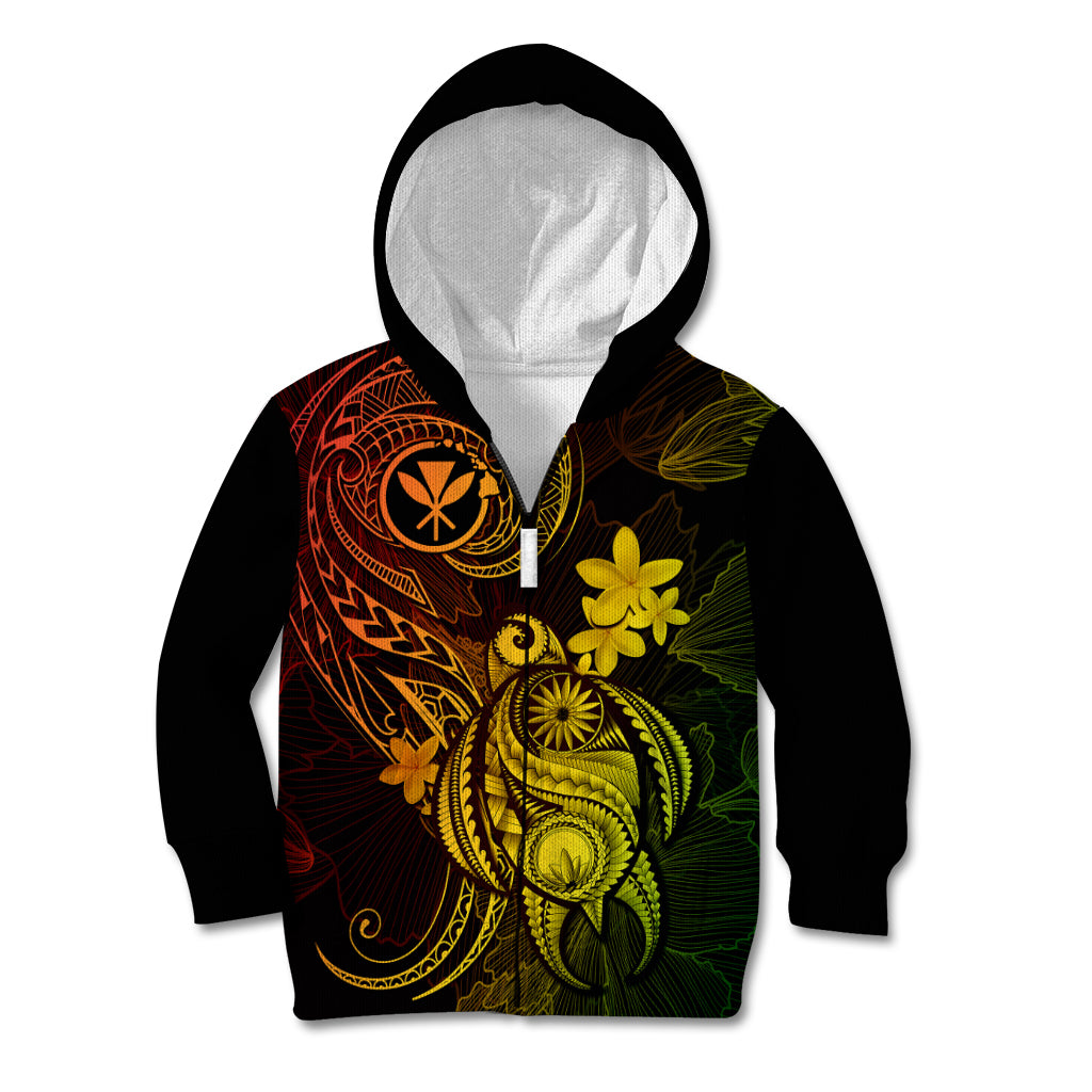 Hawaii Kid Hoodie Turtle Mix Polynesian Plumeria Reggae Version LT14 - Polynesian Pride