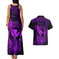 hawaii-couples-matching-tank-maxi-dress-and-hawaiian-shirt-turtle-mix-polynesian-plumeria-purple-version