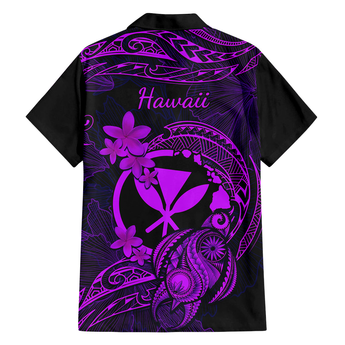 Hawaii Family Matching Off Shoulder Long Sleeve Dress and Hawaiian Shirt Turtle Mix Polynesian Plumeria Purple Version LT14 - Polynesian Pride