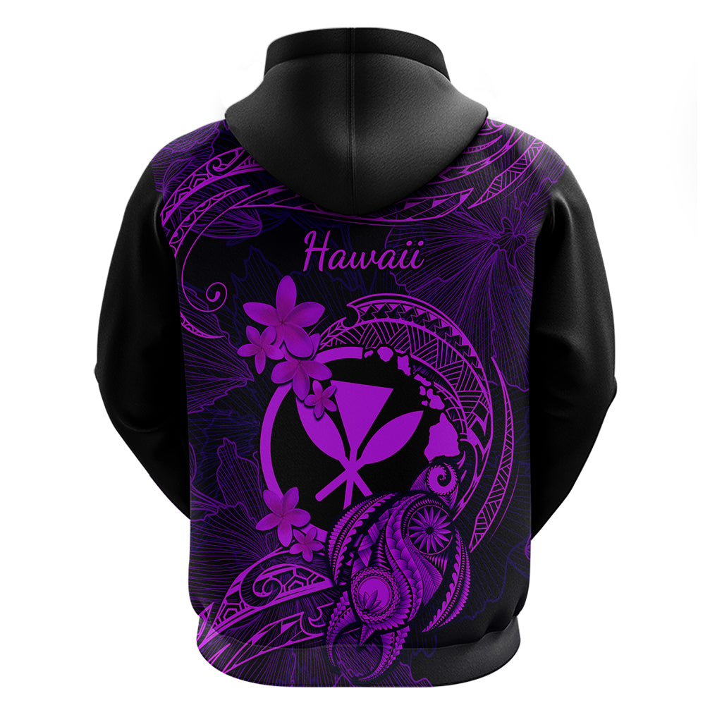Hawaii Hoodie Turtle Mix Polynesian Plumeria Purple Version LT14 - Polynesian Pride