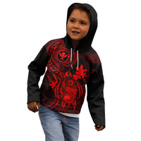 Hawaii Kid Hoodie Turtle Mix Polynesian Plumeria Red Version LT14 - Polynesian Pride