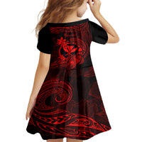 hawaii-kid-short-sleeve-dress-turtle-mix-polynesian-plumeria-red-version