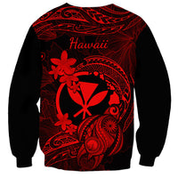 hawaii-sweatshirt-turtle-mix-polynesian-plumeria-red-version