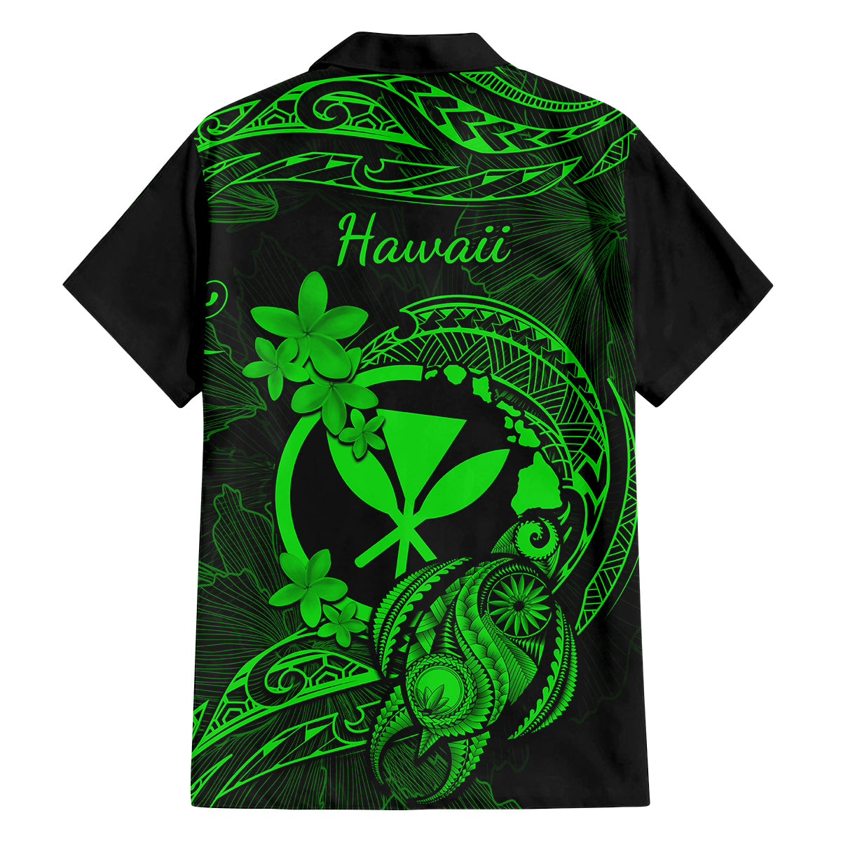 Hawaii Family Matching Off Shoulder Long Sleeve Dress and Hawaiian Shirt Turtle Mix Polynesian Plumeria Green Version LT14 - Polynesian Pride