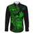 hawaii-family-matching-short-sleeve-bodycon-dress-and-hawaiian-shirt-turtle-mix-polynesian-plumeria-green-version