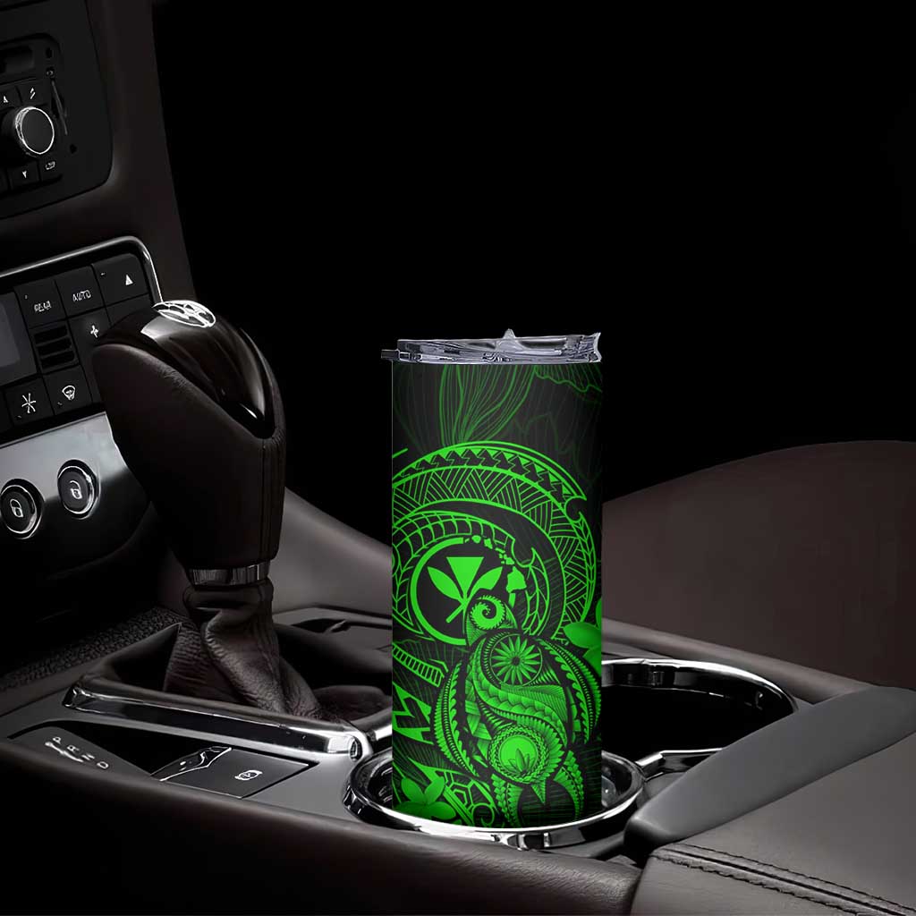Hawaii Skinny Tumbler Turtle Mix Polynesian Plumeria Green Version LT14 - Polynesian Pride