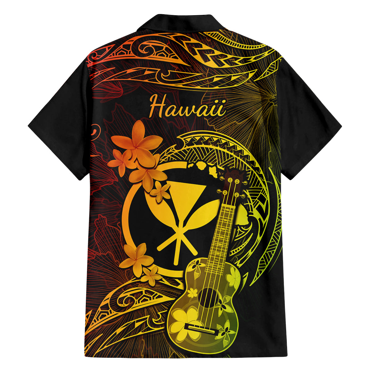 hawaii-family-matching-off-shoulder-long-sleeve-dress-and-hawaiian-shirt-ukulele-mix-polynesian-plumeria-reggae-version