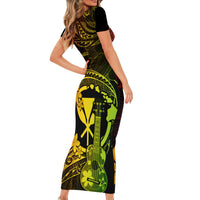 Hawaii Family Matching Short Sleeve Bodycon Dress and Hawaiian Shirt Ukulele Mix Polynesian Plumeria Reggae Version LT14 - Polynesian Pride