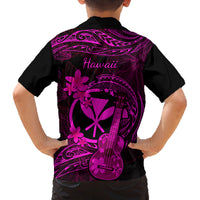 Hawaii Family Matching Mermaid Dress and Hawaiian Shirt Ukulele Mix Polynesian Plumeria Pink Version LT14 - Polynesian Pride