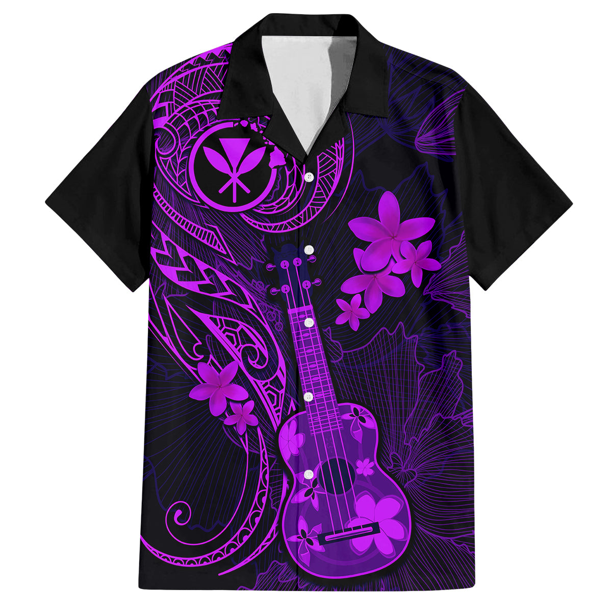 hawaii-family-matching-summer-maxi-dress-and-hawaiian-shirt-ukulele-mix-polynesian-plumeria-purple-version