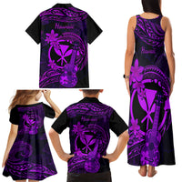 Hawaii Family Matching Tank Maxi Dress and Hawaiian Shirt Ukulele Mix Polynesian Plumeria Purple Version LT14 - Polynesian Pride