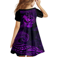 hawaii-kid-short-sleeve-dress-ukulele-mix-polynesian-plumeria-purple-version