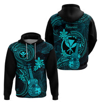 Hawaii Hoodie Ukulele Mix Polynesian Plumeria Turquoise Version LT14 - Polynesian Pride