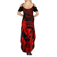 hawaii-family-matching-summer-maxi-dress-and-hawaiian-shirt-ukulele-mix-polynesian-plumeria-red-version