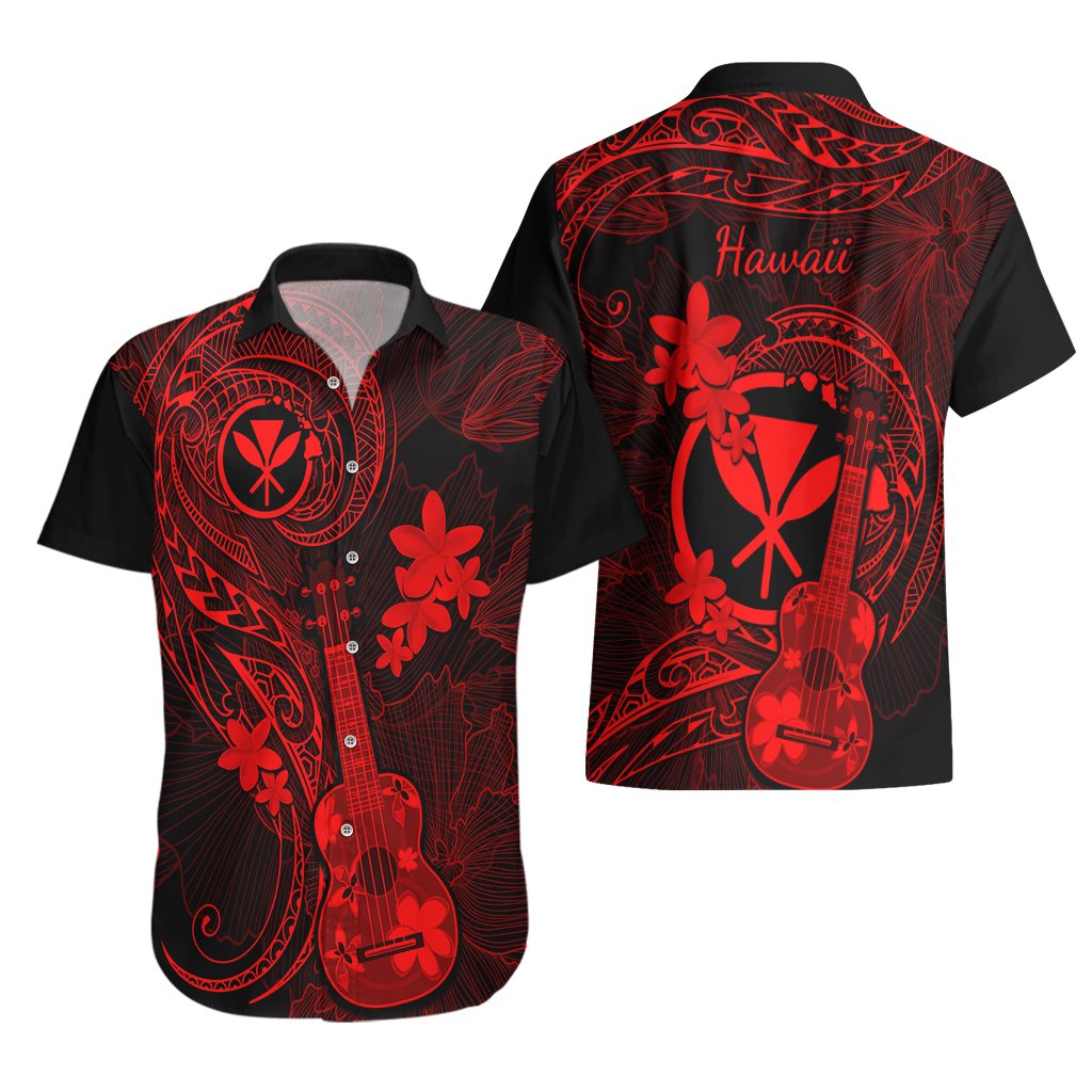 hawaii-hawaiian-shirt-ukulele-mix-polynesian-plumeria-red-version