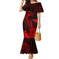 hawaii-mermaid-dress-ukulele-mix-polynesian-plumeria-red-version