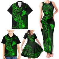 Hawaii Family Matching Tank Maxi Dress and Hawaiian Shirt Ukulele Mix Polynesian Plumeria Green Version LT14 - Polynesian Pride