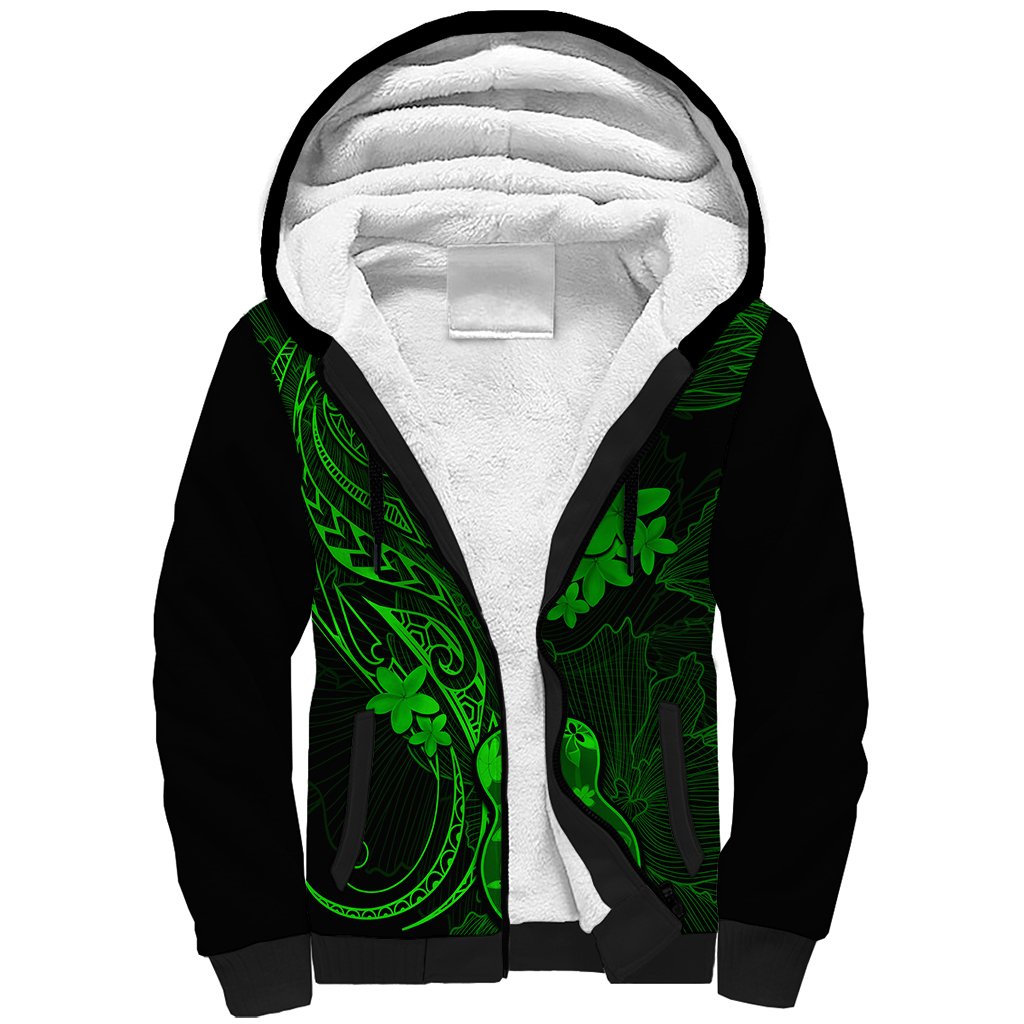 hawaii-sherpa-hoodie-ukulele-mix-polynesian-plumeria-green-version