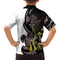 New Zealand Valentines Day Family Matching Long Sleeve Bodycon Dress and Hawaiian Shirt Piwakawaka Lovers Maori Koru Tattoo LT14 - Polynesian Pride