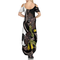 New Zealand Valentines Day Family Matching Summer Maxi Dress and Hawaiian Shirt Piwakawaka Lovers Maori Koru Tattoo LT14 - Polynesian Pride