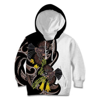 New Zealand Valentines Day Kid Hoodie Piwakawaka Lovers Maori Koru Tattoo LT14 Hoodie Black - Polynesian Pride