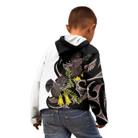 New Zealand Valentines Day Kid Hoodie Piwakawaka Lovers Maori Koru Tattoo LT14 - Polynesian Pride
