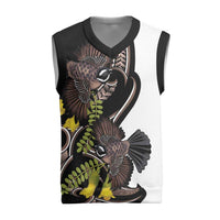 New Zealand Valentines Day Christmas Knitted V-Neck Vest Piwakawaka Lovers Maori Koru Tattoo LT14 Black - Polynesian Pride