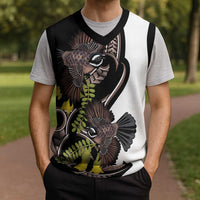 New Zealand Valentines Day Christmas Knitted V-Neck Vest Piwakawaka Lovers Maori Koru Tattoo LT14 - Polynesian Pride