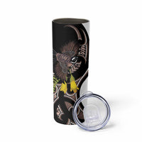 New Zealand Valentines Day Skinny Tumbler Piwakawaka Lovers Maori Koru Tattoo LT14 - Polynesian Pride