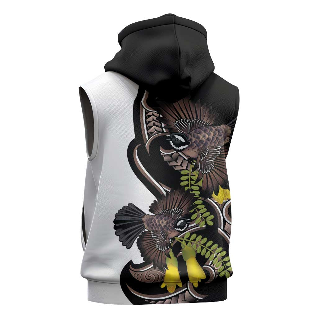 New Zealand Valentines Day Sleeveless Zip Hoodie Piwakawaka Lovers Maori Koru Tattoo LT14 - Polynesian Pride