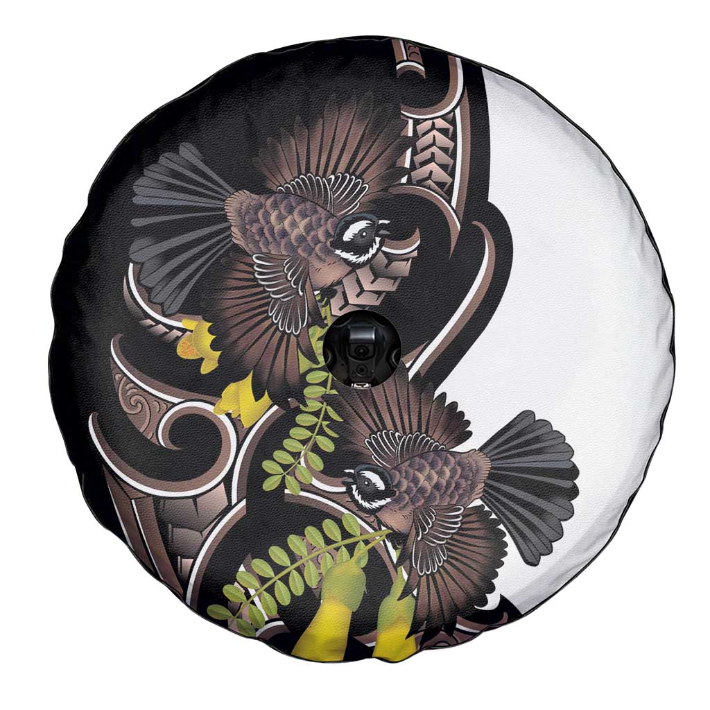 New Zealand Valentines Day Spare Tire Cover Piwakawaka Lovers Maori Koru Tattoo LT14 - Polynesian Pride