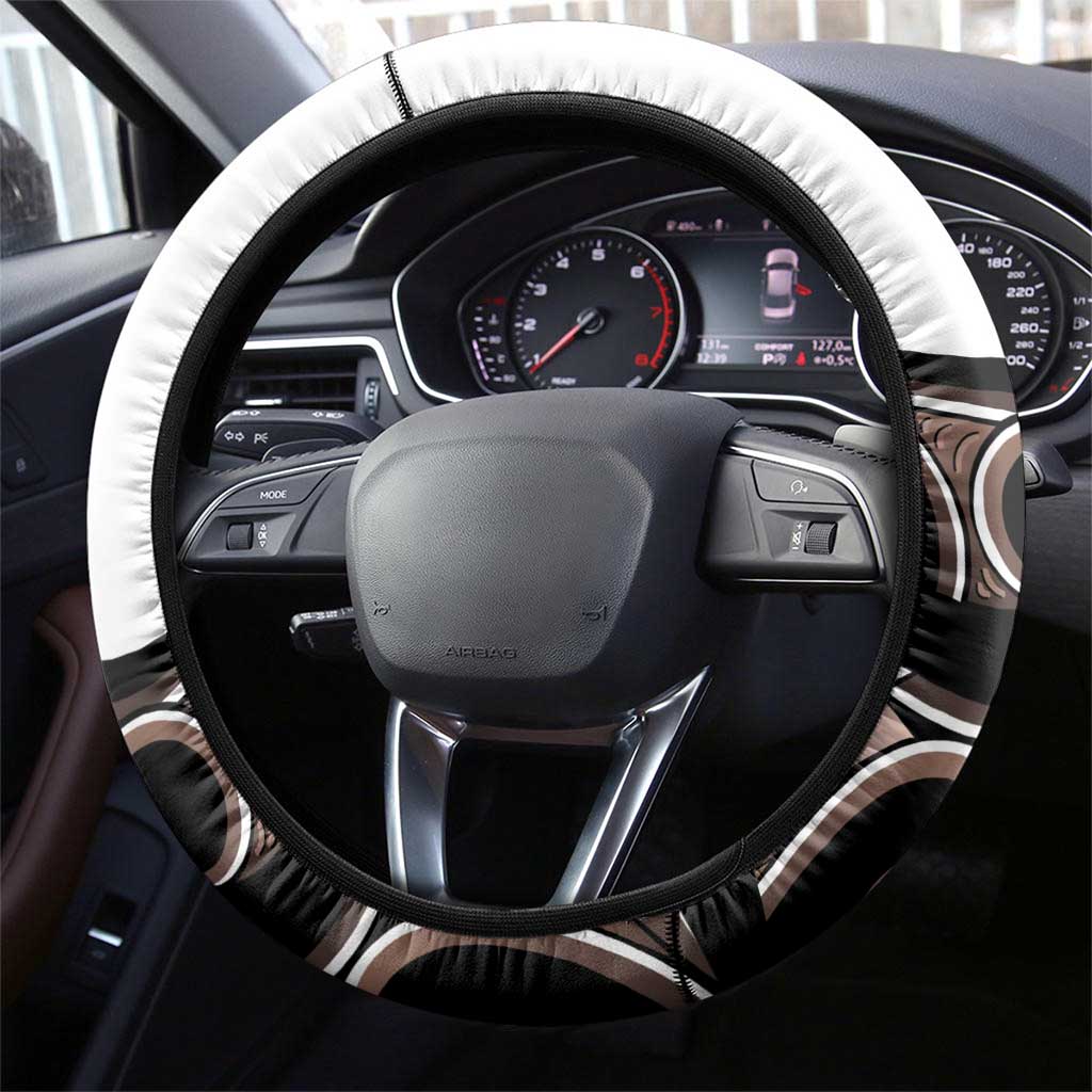 New Zealand Valentines Day Steering Wheel Cover Piwakawaka Lovers Maori Koru Tattoo - Polynesian Pride