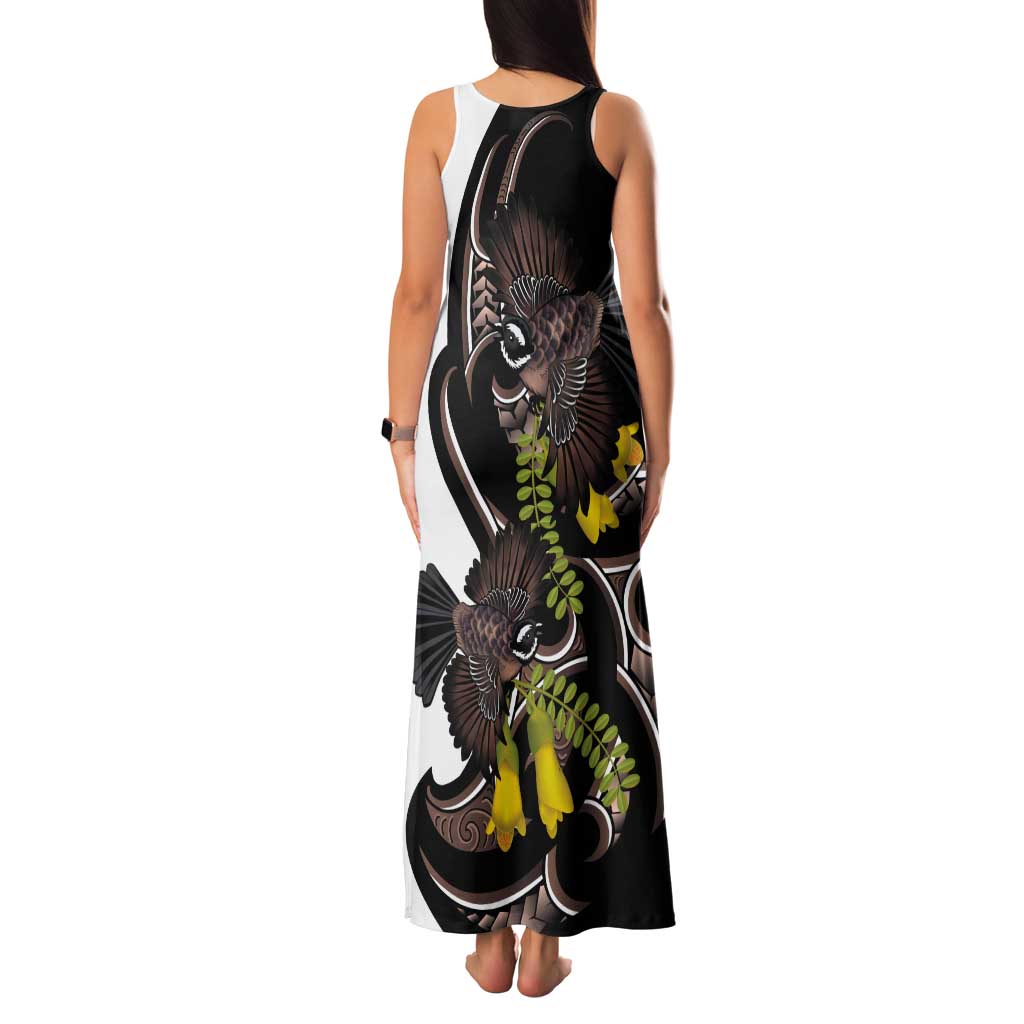 New Zealand Valentines Day Tank Maxi Dress Piwakawaka Lovers Maori Koru Tattoo LT14 - Polynesian Pride