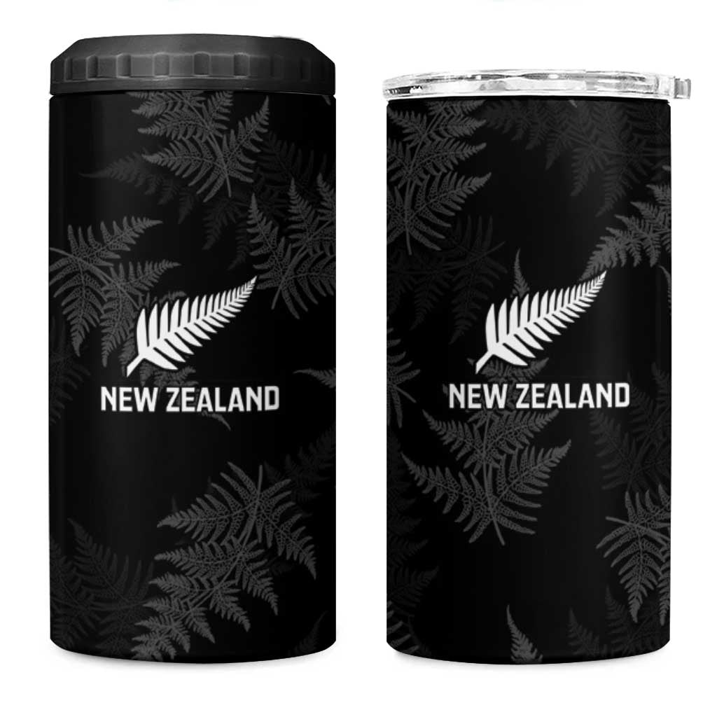 New Zealand Silver Fern Rugby 4 in 1 Can Cooler Tumbler Go Aotearoa Champions World Cup LT14 One Size: 16 oz Black - Polynesian Pride