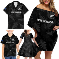 New Zealand Silver Fern Rugby Family Matching Off Shoulder Short Dress and Hawaiian Shirt 2023 Go Aotearoa Champions World Cup LT14 - Polynesian Pride