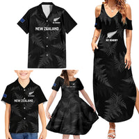 New Zealand Silver Fern Rugby Family Matching Summer Maxi Dress and Hawaiian Shirt - 2023 Go Aotearoa Champions World Cup LT14 - Polynesian Pride