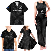 Custom New Zealand Silver Fern Rugby Family Matching Tank Maxi Dress and Hawaiian Shirt - 2023 Go Aotearoa Champions World Cup LT14 - Polynesian Pride