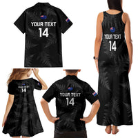 Custom New Zealand Silver Fern Rugby Family Matching Tank Maxi Dress and Hawaiian Shirt - 2023 Go Aotearoa Champions World Cup LT14 - Polynesian Pride