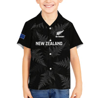 Custom New Zealand Silver Fern Rugby Family Matching Tank Maxi Dress and Hawaiian Shirt - 2023 Go Aotearoa Champions World Cup LT14 Son's Shirt Black - Polynesian Pride