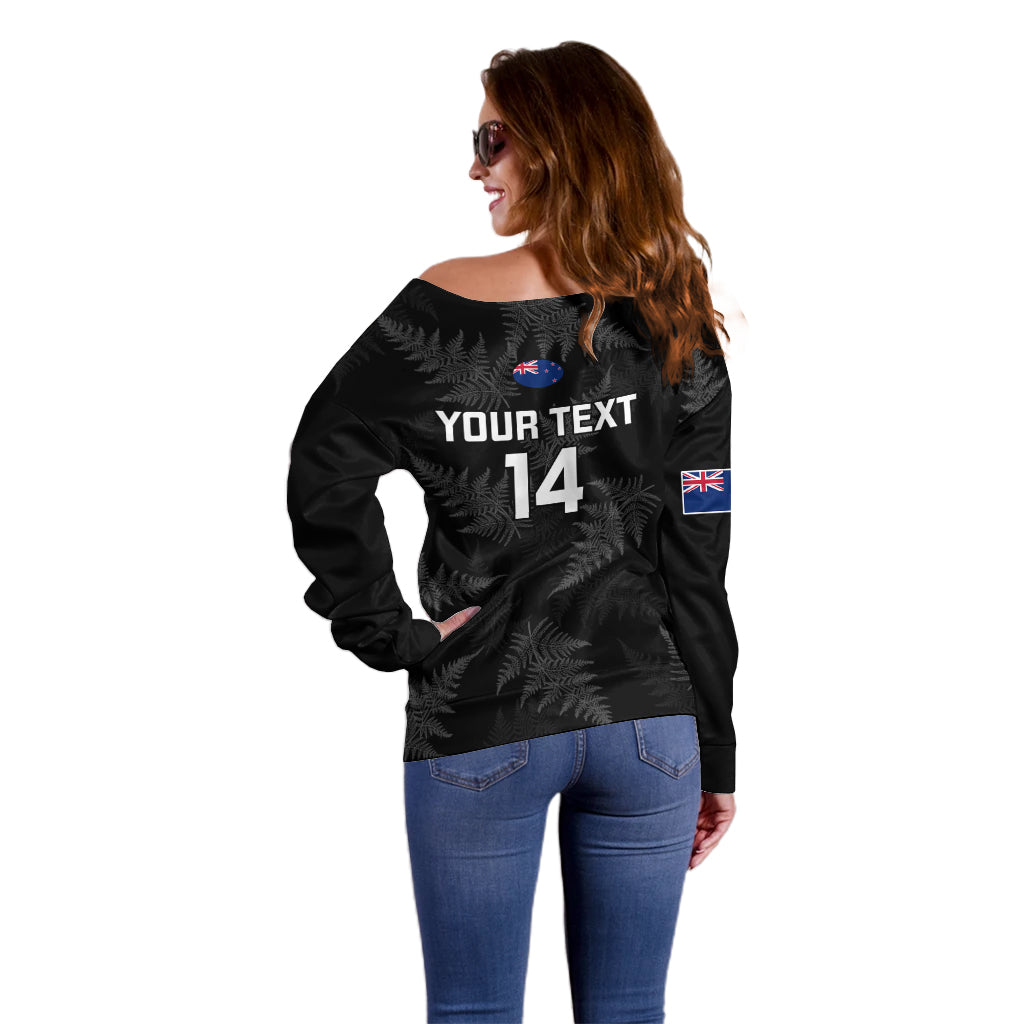 Custom New Zealand Silver Fern Rugby Off Shoulder Sweater 2023 Go Aotearoa Champions World Cup LT14 - Polynesian Pride