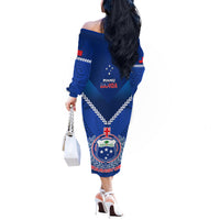 Samoa Rugby Off The Shoulder Long Sleeve Dress 2023 Go Manu Samoa LT14 - Polynesian Pride