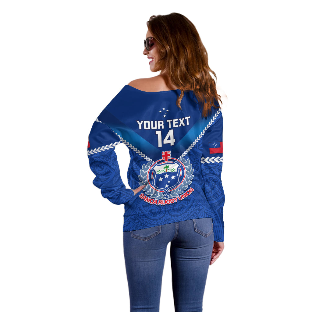 Custom Samoa Rugby Off Shoulder Sweater 2023 Go Manu Samoa LT14 - Polynesian Pride