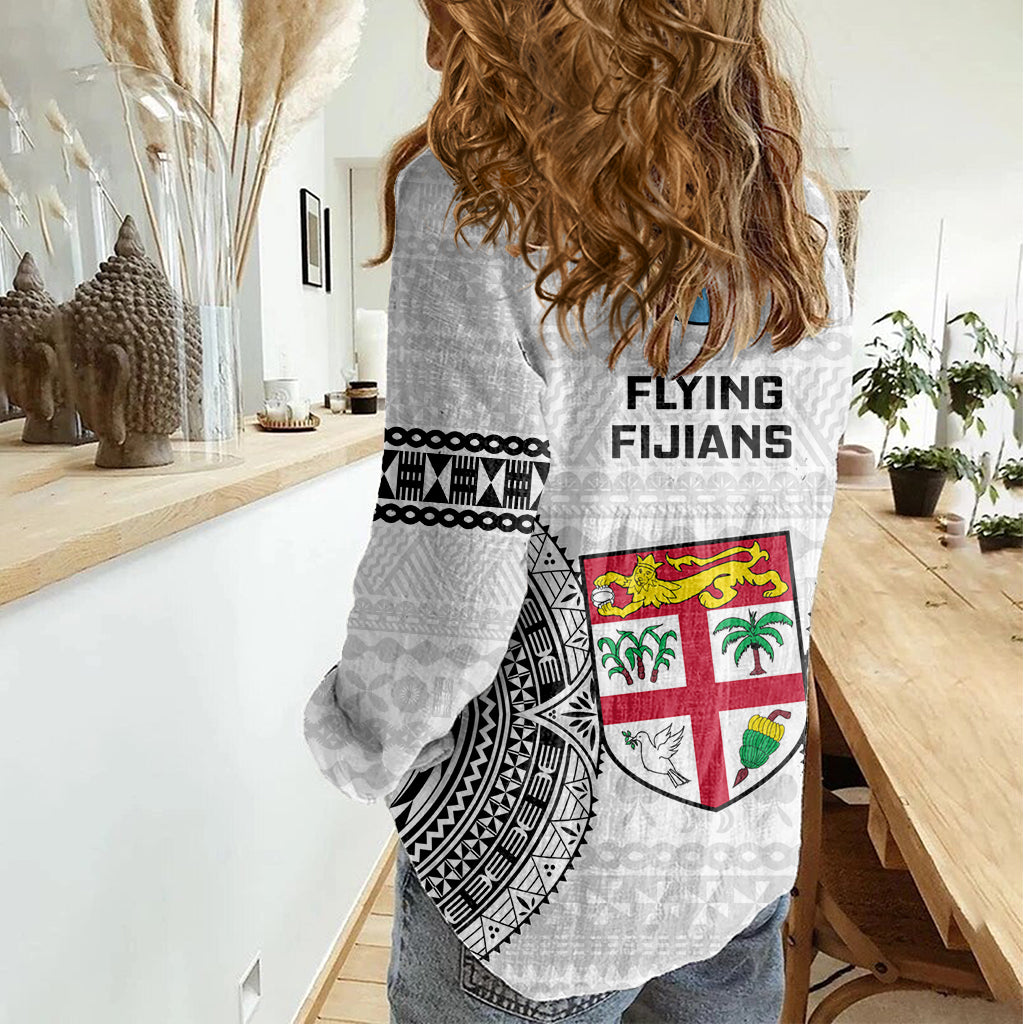 Fiji Rugby Women Casual Shirt 2023 Go Champions World Cup Fijian Tapa Pattern LT14 - Polynesian Pride