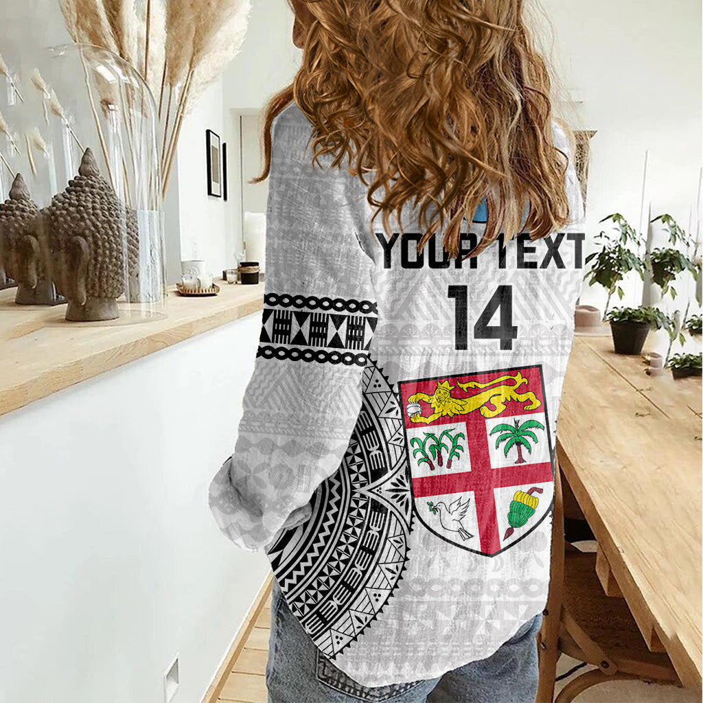 Custom Fiji Rugby Women Casual Shirt 2023 Go Champions World Cup Fijian Tapa Pattern LT14 - Polynesian Pride