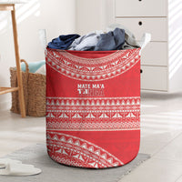 Mate Ma'a Tonga 2026 Rugby Laundry Basket Go Champions Tongan Ngatu Pattern LT14 Red - Polynesian Pride