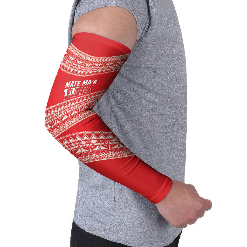 Mate Ma'a Tonga 2026 Rugby Custom Arm Sleeves Go Champions Tongan Ngatu Pattern LT14 - Polynesian Pride