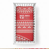 Mate Ma'a Tonga 2026 Rugby Baby Bed Cover Go Champions Tongan Ngatu Pattern LT14 28 × 52 in Red - Polynesian Pride